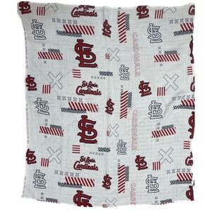 St. Louis Cardinals Muslin Baby Blanket‎ Red White Genuine Merchandise Baseball